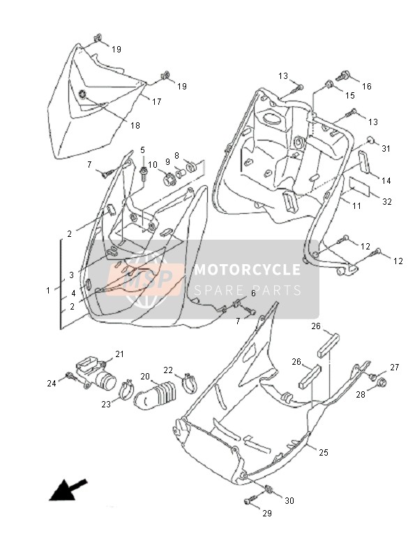 Yamaha XC125 CYGNUS X 2008 Leg Shield for a 2008 Yamaha XC125 CYGNUS X